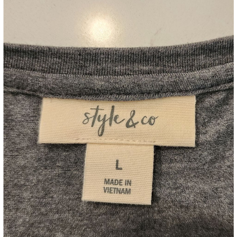 Style & Co Essential Swing Dress Mid Heather Grey Large NWT Scoop Neck Stretch - Picture 6 of 10